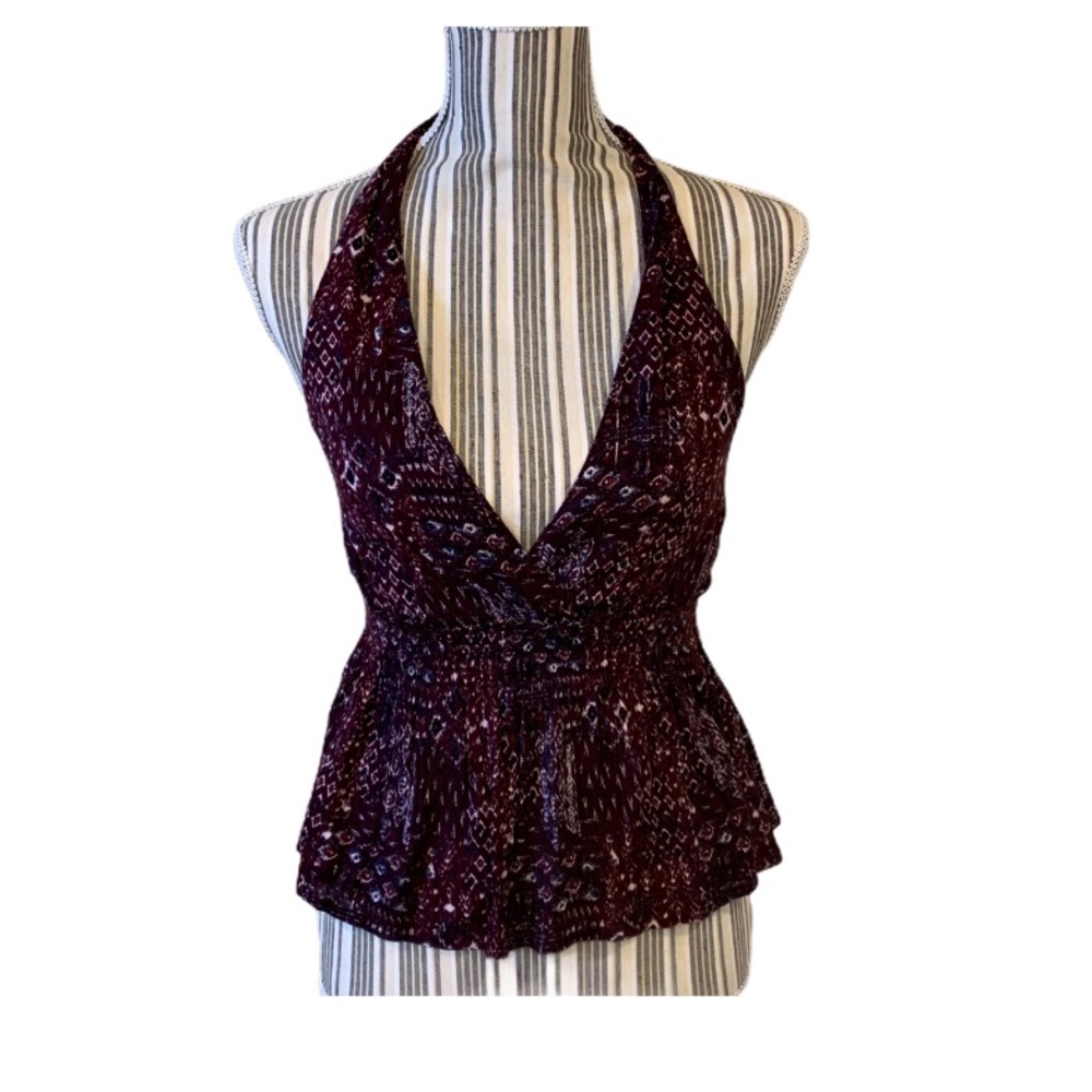 Wild Pearl Purple Summer Halter Top XS